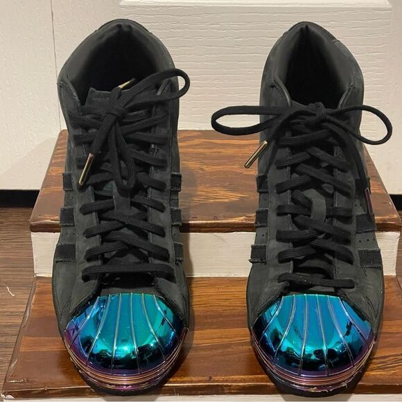 Adidas Pro Model Suede Superstar Metal Toe Midtop Sneakers Shoes Black Size 6.5 - Picture 7 of 11